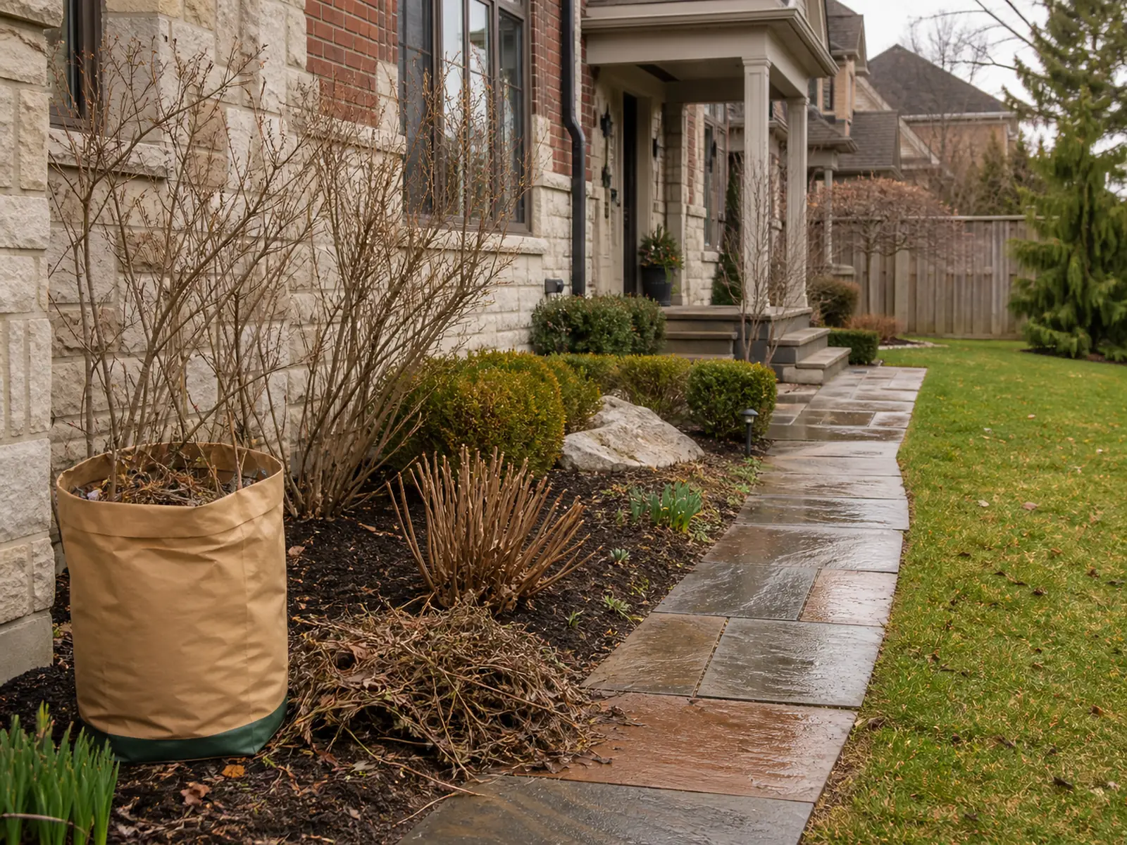 Oakville front yard cleared and prepared during a spring property reset.